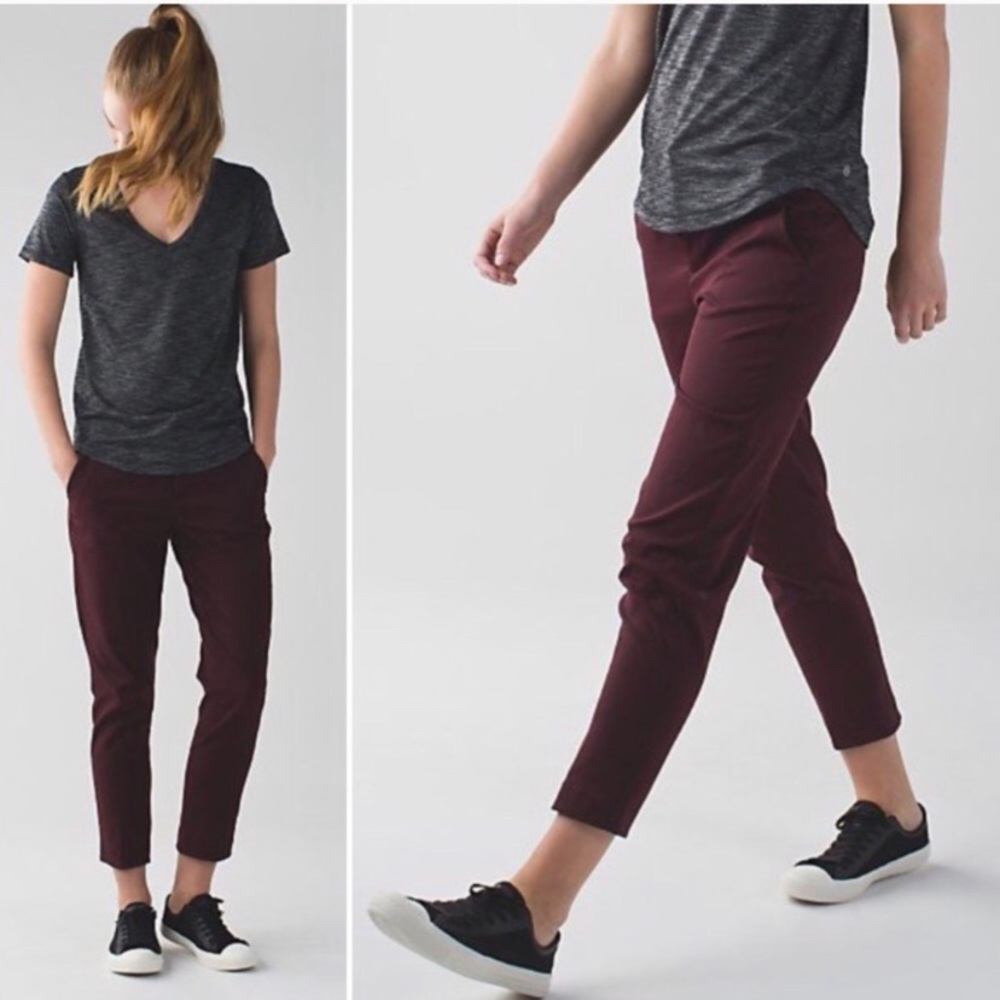 Lululemon City Trek Trouser in Bordeaux Drama